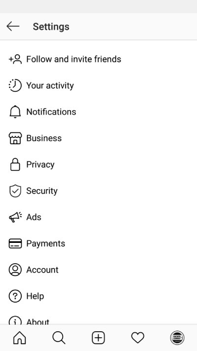 Tap settings